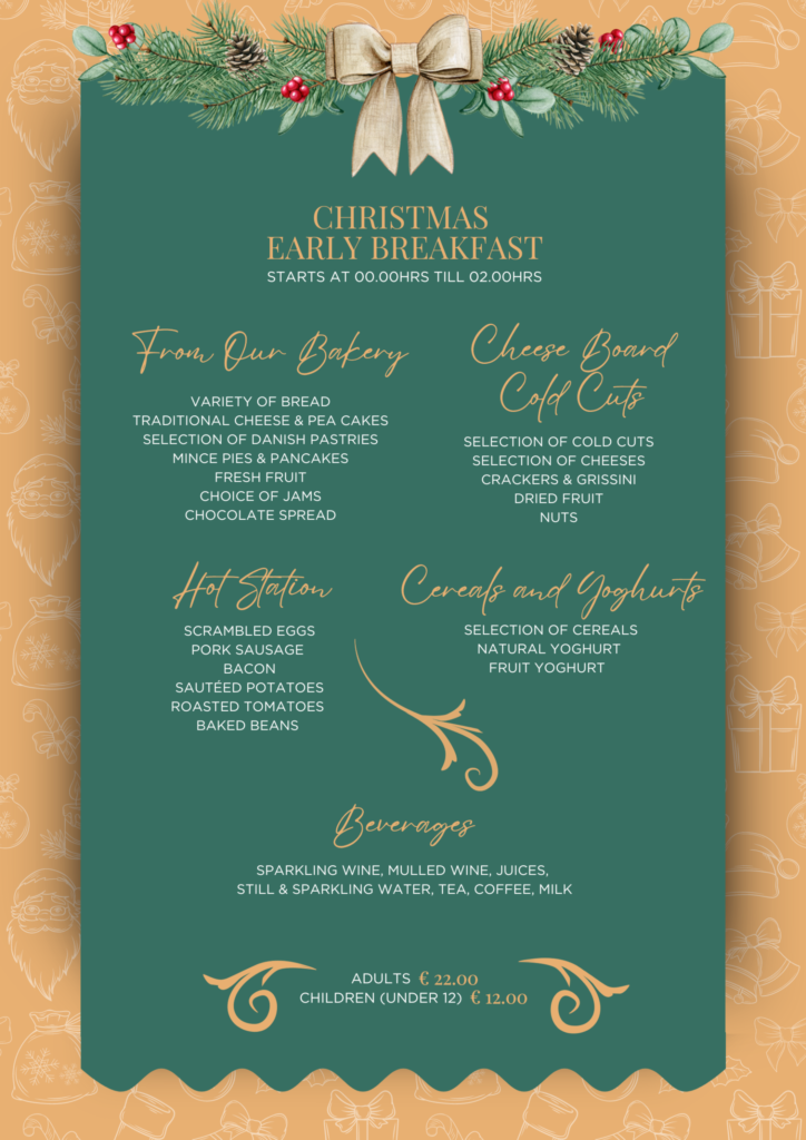 Christmas Early Breakfast Menu